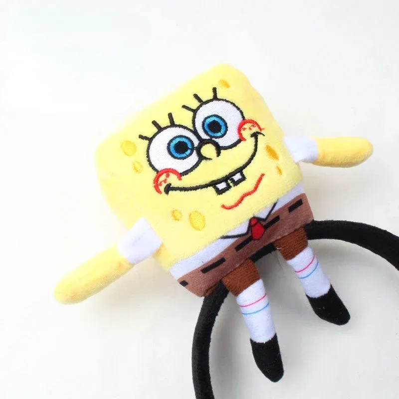 SpongeBob Hair Hoop Cartoon Plush Kawaii Hair Bands Cute Creativity Anime Women Hair Accessories Makeup Tool Girls Kids Headwear