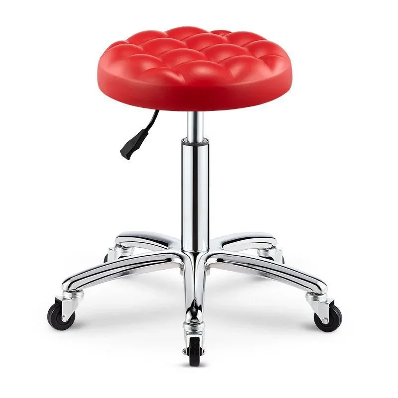 AOLIVIYA Round Caster Stylist Salon Barber Chair Beauty Manicurist Nail Chair Professional Hairdressing Stool Swivel Lift