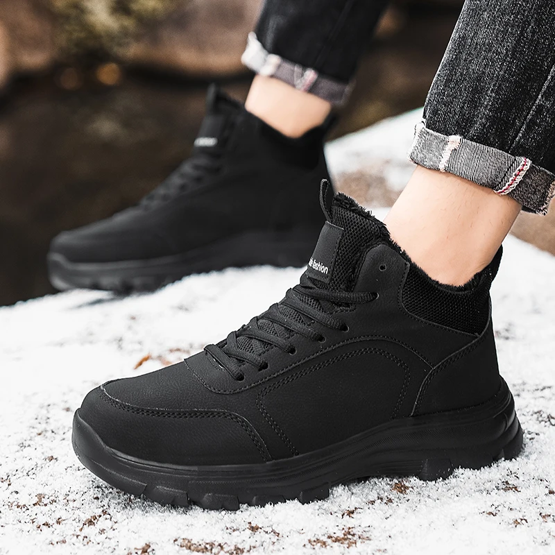 

ELUVA Men Thermal Winter Boots Waterproof Snow Boots Non-Slip Super Warm Plush Lined Lightweight Hiking Shoes Comfort Work Boots