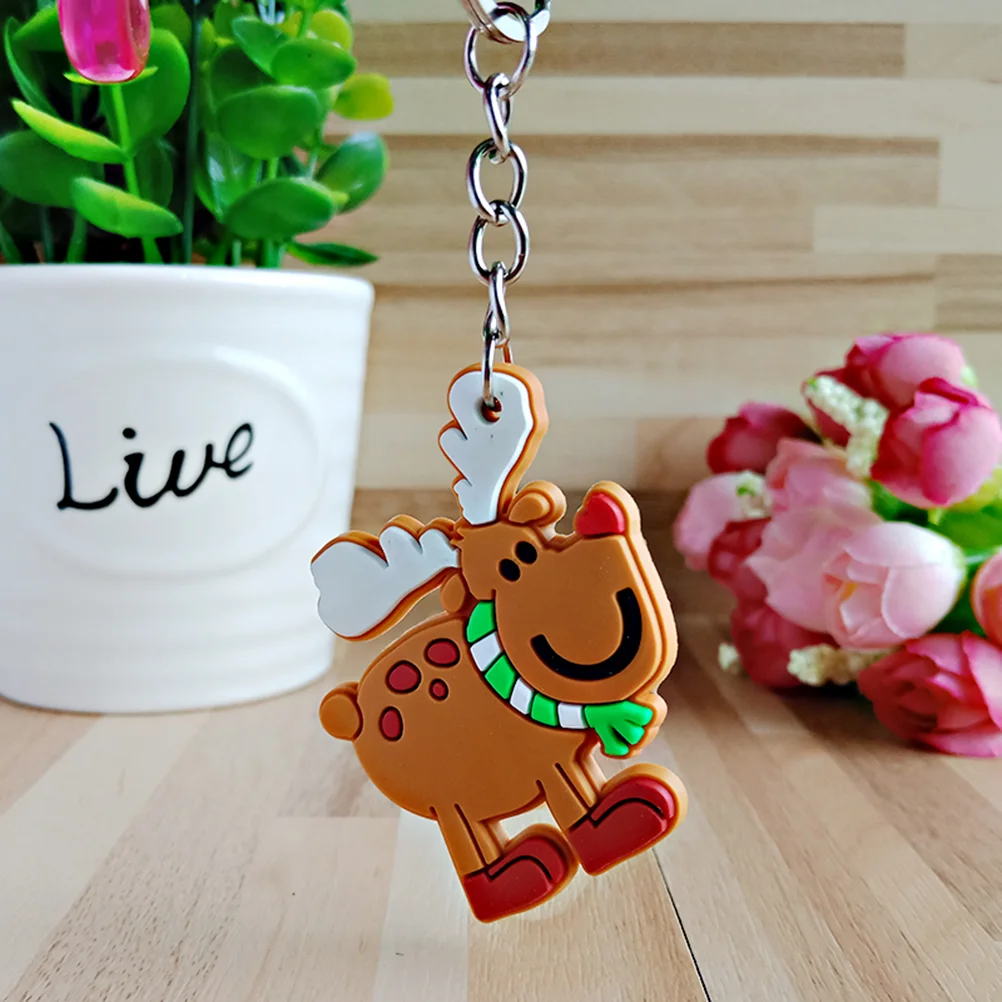 10 Pcs Pendant Keychain Christmas Keyring Xmas Tree Decorations Refrigerator Creative