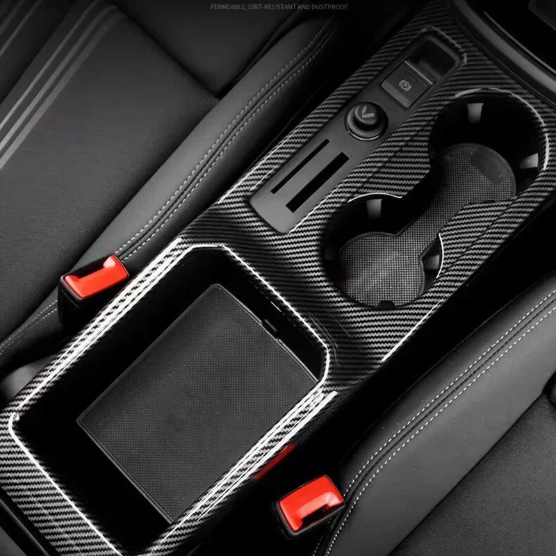 For Audi A3 2019-2022 2023 Car Styling Center Console Water Cup Holder Armrest Box Frame Decoration Cover Trim Carbon Fiber