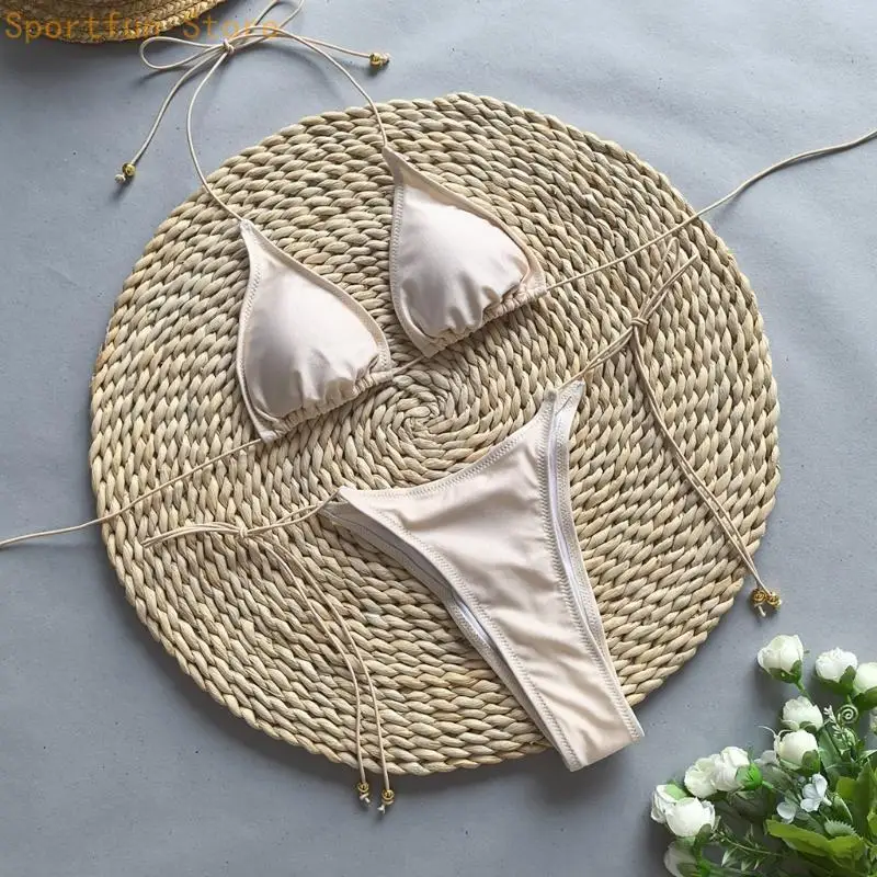 X7JD Two Pieces Bathing Suit with Cover Up Lace Up Swimsuit Solid Color Swimwear