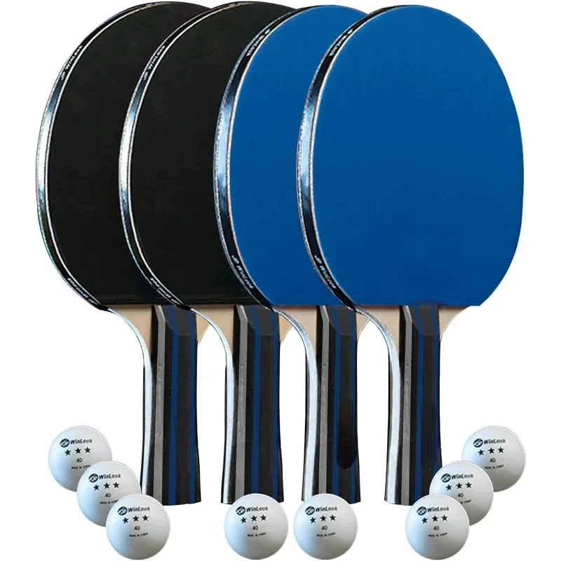 Portable table tennis racket set, complete with table tennis racket professional box and table tennis balls.