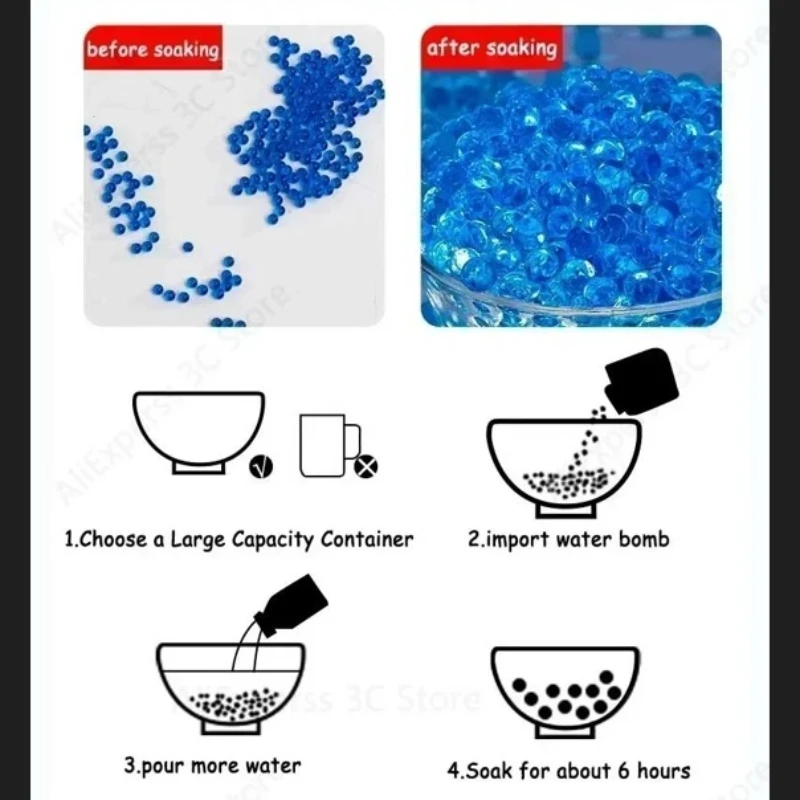 كرات الماء الخرز مع زجاجة 7-8 مللي متر هلام حبات المياه يعمل لجل الكرة بندقية و ترشيش الكرة الناسف غير سامة لا وصمة عار #2