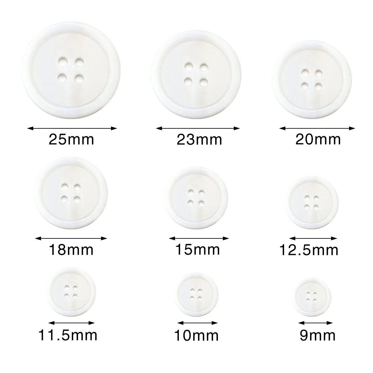 5-20 sztuk/partia 9-25mm białe naturalne guziki z muszli 2/4 otwory okrągłe muszle akcesoria do szycia odzieży koszula DIY rzemiosło materiały