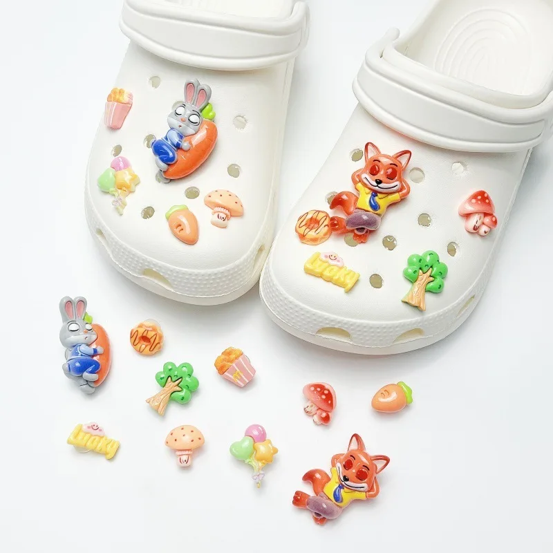 Cute Kawaii Cartoon Anime DIY Shoe Charms For Clogs Bubble Slides Sandals Removable Shoe Decorations Accessories Christmas Gift