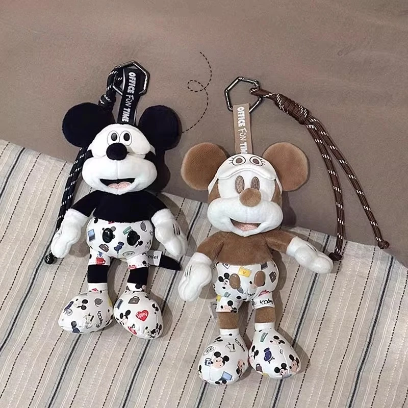 

Disney Mickey Mouse Fun Voluntary Work Keychain Cute Cartoon Office Desk Pendant Funny Work Collection Gifts