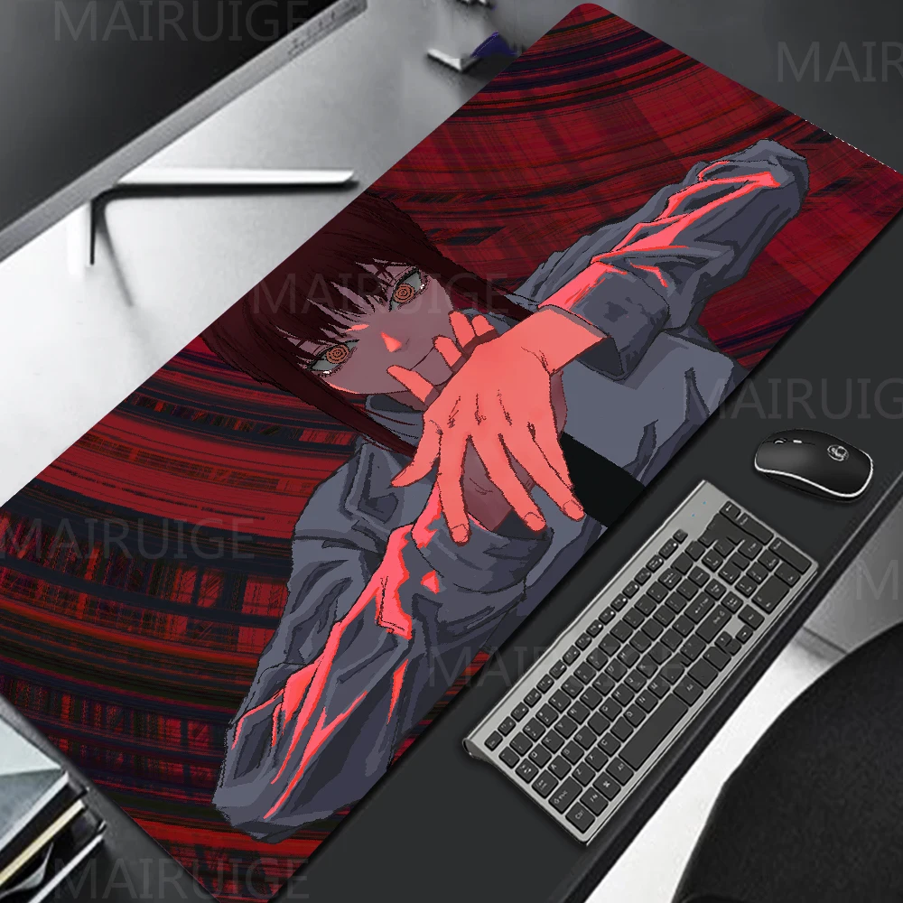 Chainsaw Man Mouse Pad Anime Mouse Mat Gamer Makima Gaming Accessories Mousepad Large Keyboard DeskMats 100X50CM Pochita Playmat