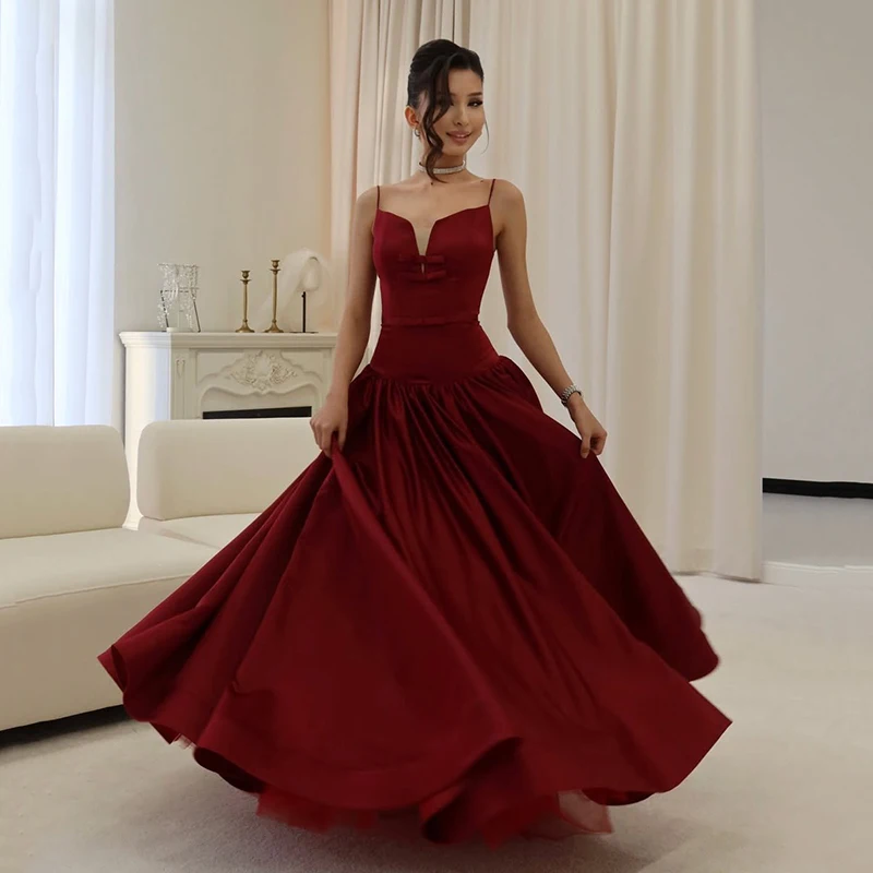 Thinyfull Formal A-Line Prom Dresses Spaghetti Straps Sweetheart Evening Dress 2026 Night Cocktail Party Prom Gown Customized