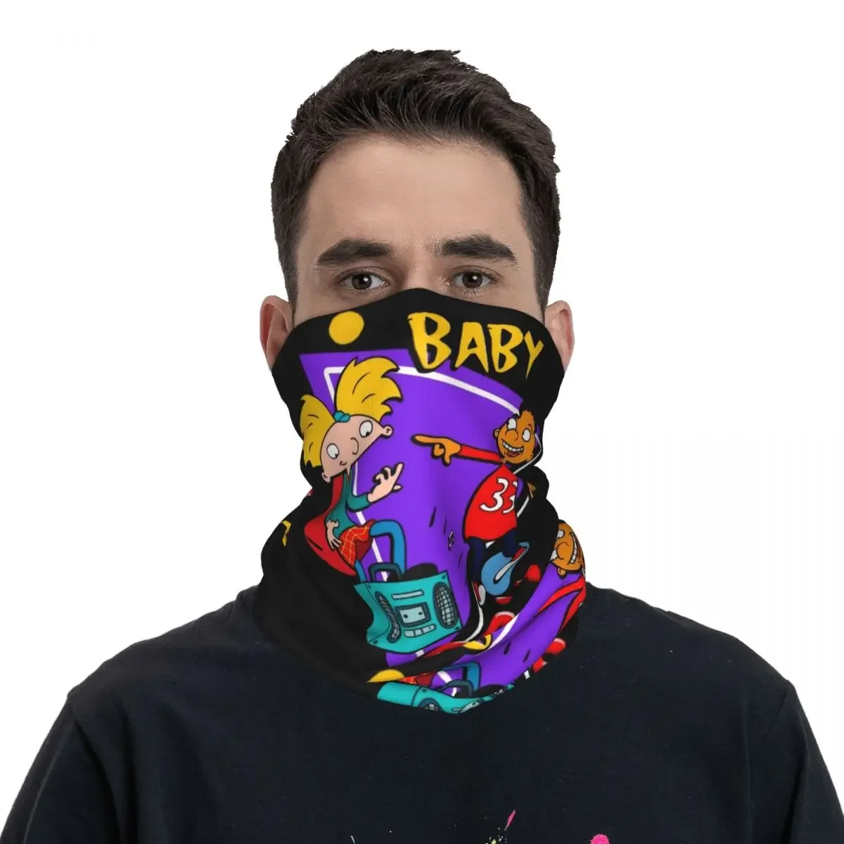 2023 Hey Arnold! 90s Baby Bandana Stuff Neck Cover Printed Helga Pataki Face Scarf Multi-use Balaclava For Running Washable