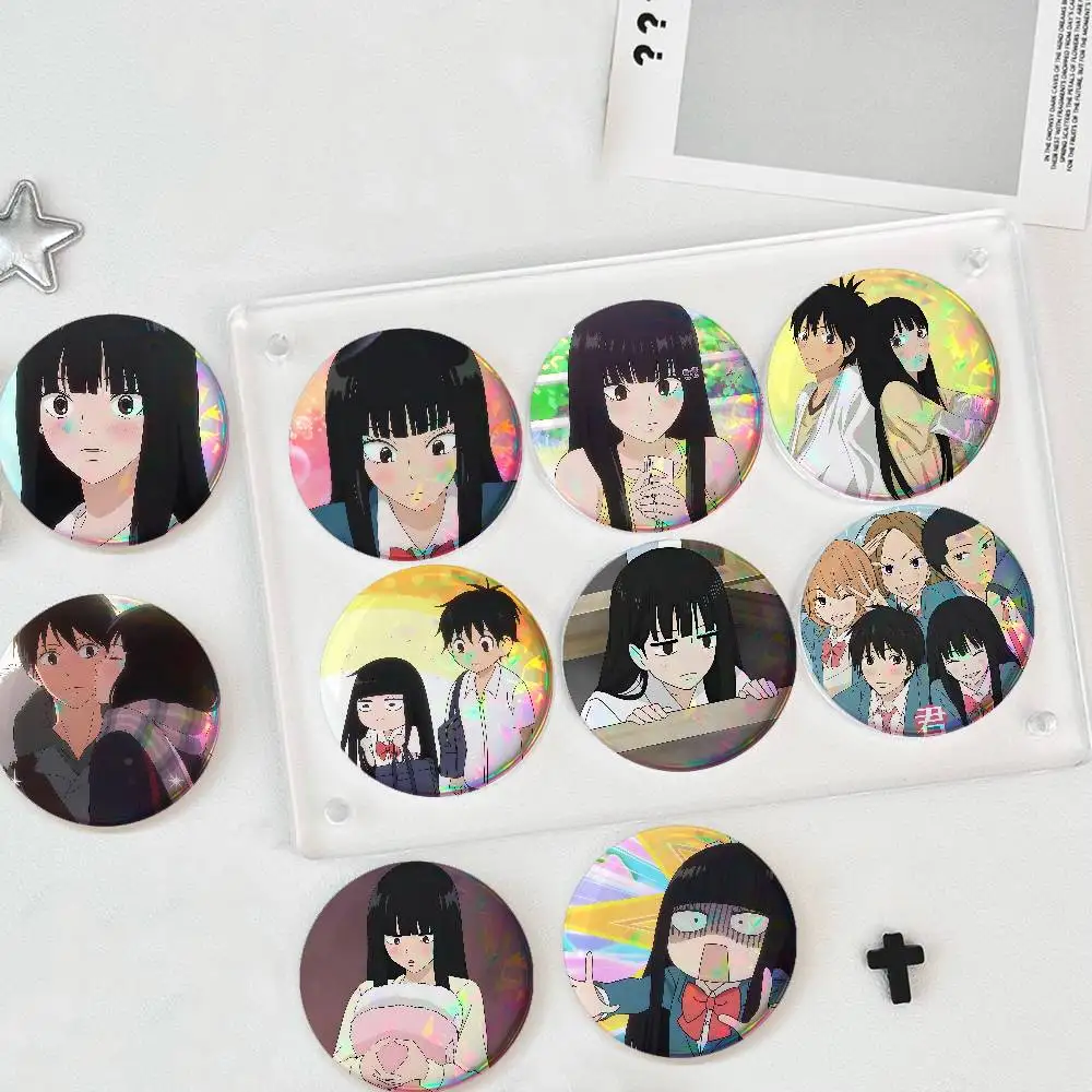 Cartoon Kimi Ni Todoke For Badge Fashion Laser Holographic Effect Badge Custom Design Metal Lapel Pin Brooch For Backpack Decor
