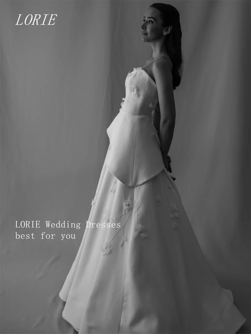 LORIE فستان زفاف فاخر ثلاثي الأبعاد على شكل حرف A فساتين زفاف على شكل قلب مزين بثوب زفاف أنيق مخصص 2026 #6