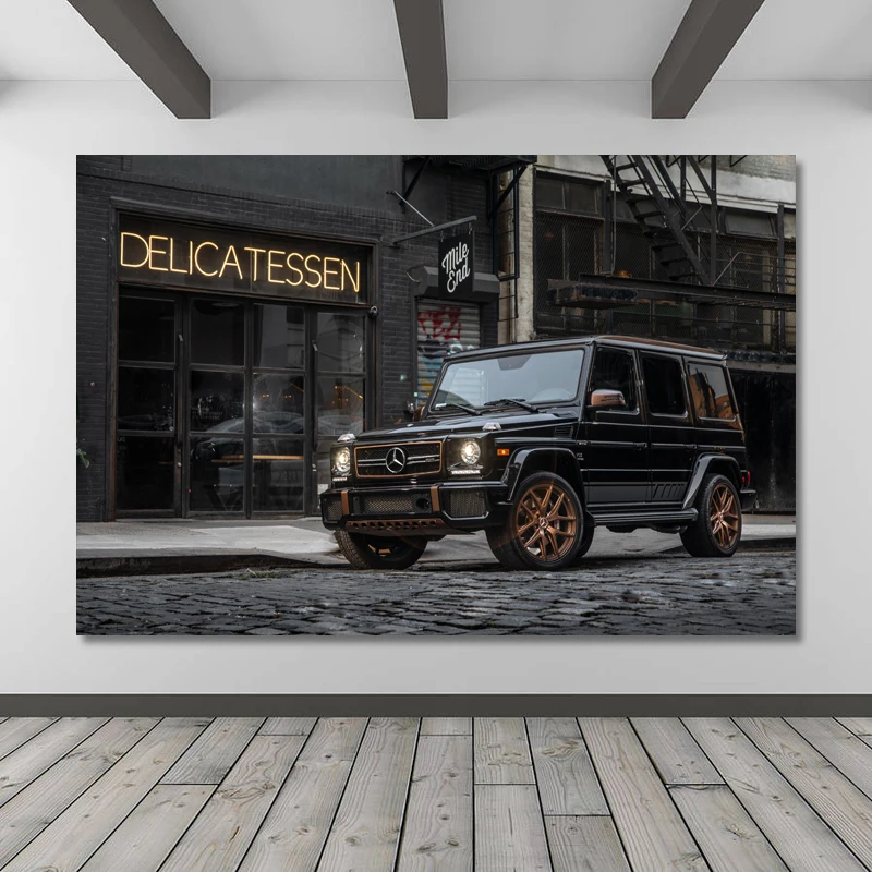 Supercar Posters Mercedess G Class Luxury SUV Car Wallpaper Fabric Prints Canvas Paintings Wall Art Home Living Room Decoration