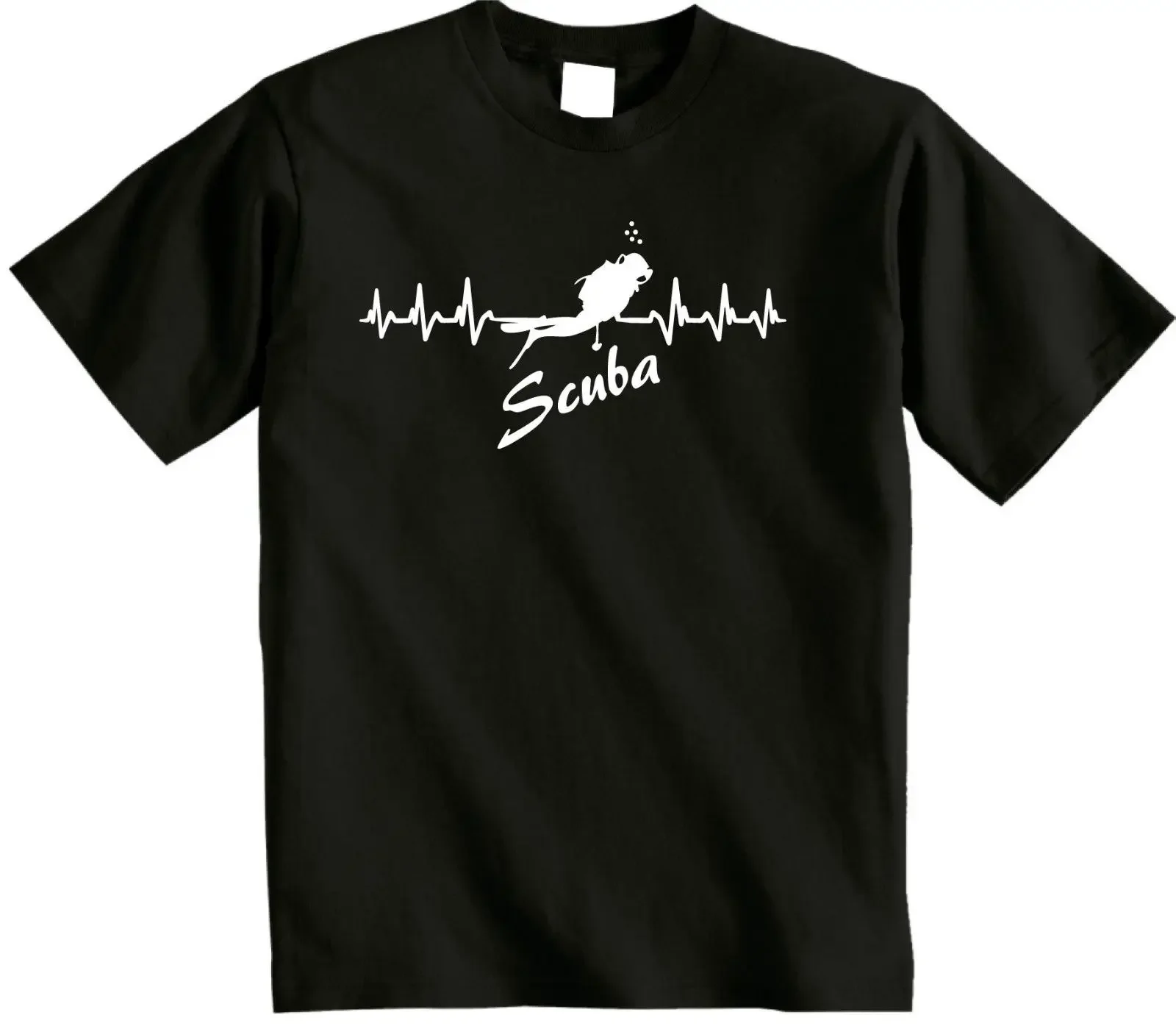 It's My HeartBeat Scuba Diving Scuba Diver T-Shirt 100% Cotton O-Neck Summer Short Sleeve Casual Mens T-shirt Size S-3XL