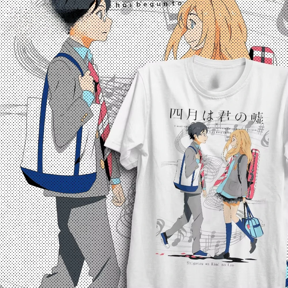 Your Lie in April T-Shirt für Herren und Damen, Baumwolle, Grafikdruck, Kurzarm, Harajuku Streetwear, Retro, Sommer, lässig, heißer Verkauf – Detail 2