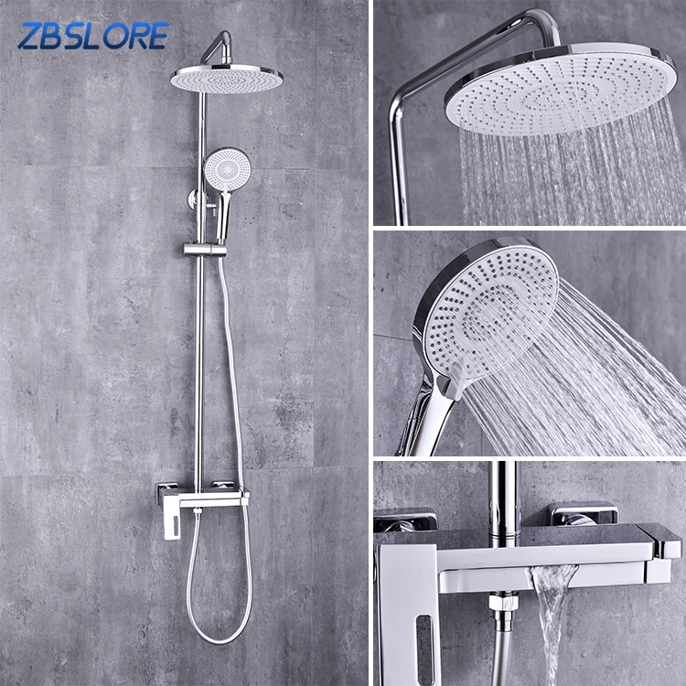 

Brass Rain Shower Cheap Thermostatic Shower Set Chrome For Bathroom With 360 Shower Head