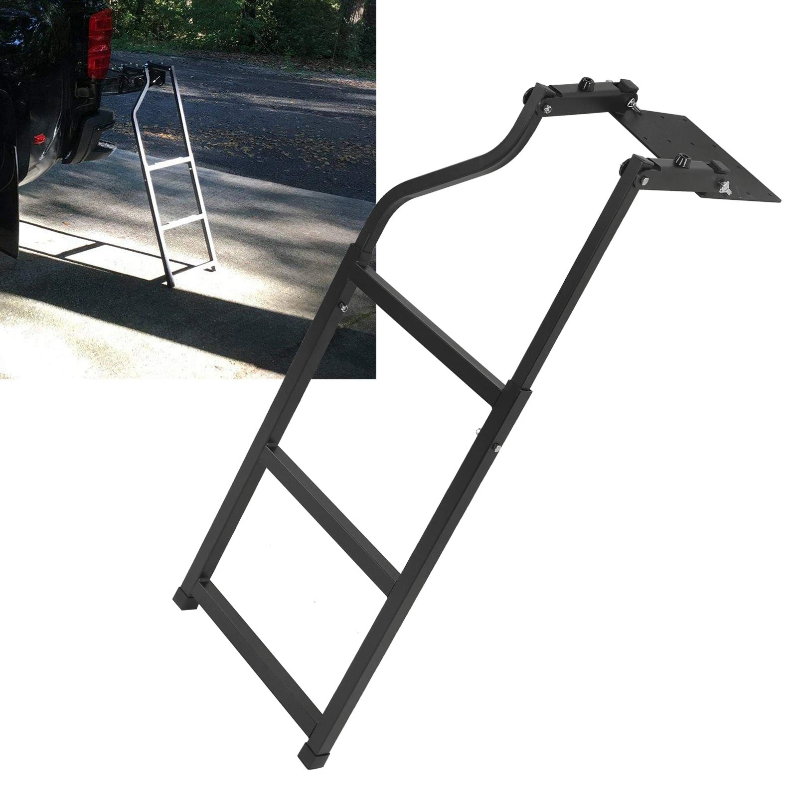 Foldable Pickup Step Tailgate Ladder Universal Adjustable Height Rear Gate Ladder Pickup Rotated Step Ladder
