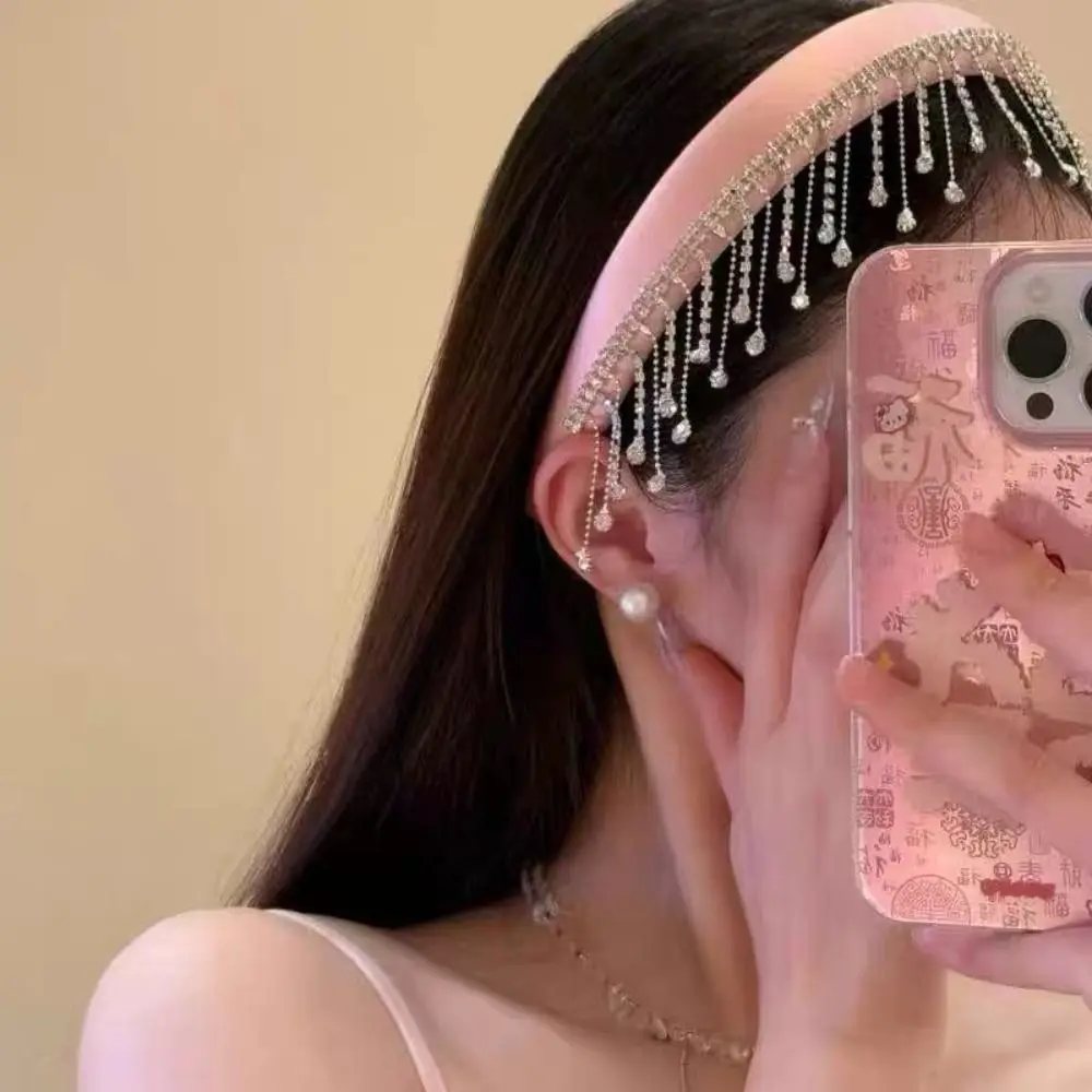 

New Chinese Style Tassel Hair Band Cloth Crystal Rhinestone Headband Headwear Hair Clip Ethnic Style Hair Hoop Headwear