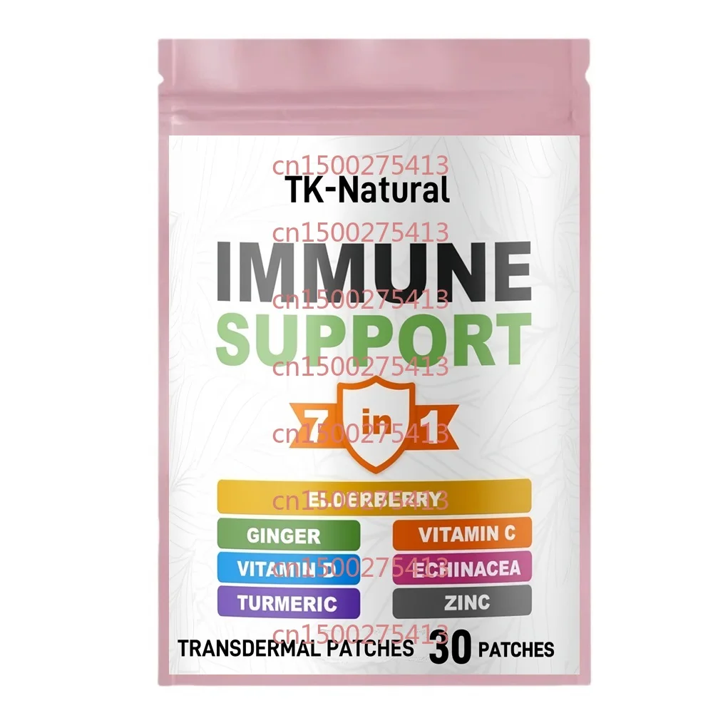 

30 Patches Immune Support Transdermal Patches with Vitamin C and D3, Elderberry, Zinc - Antioxidant, Energy and Vigor