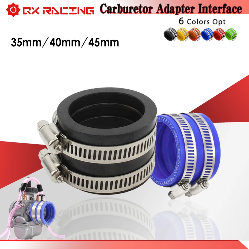 Motorcycle Carburetor Adapter Interface Rubber Inlet Pipe Intake For Koso KSR OKO Keihin Maikuni PE TM PZ 33 35 40 45mm