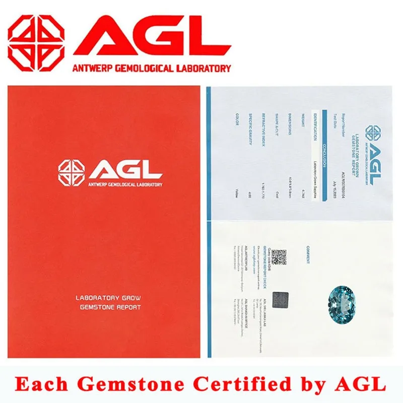 حار بيع مختبر نمت الياقوت البيضاوي قطع الزبرجد متعددة الحجم أعلى جودة Diy بها بنفسك صنع المجوهرات تحديد شهادة AGL #6