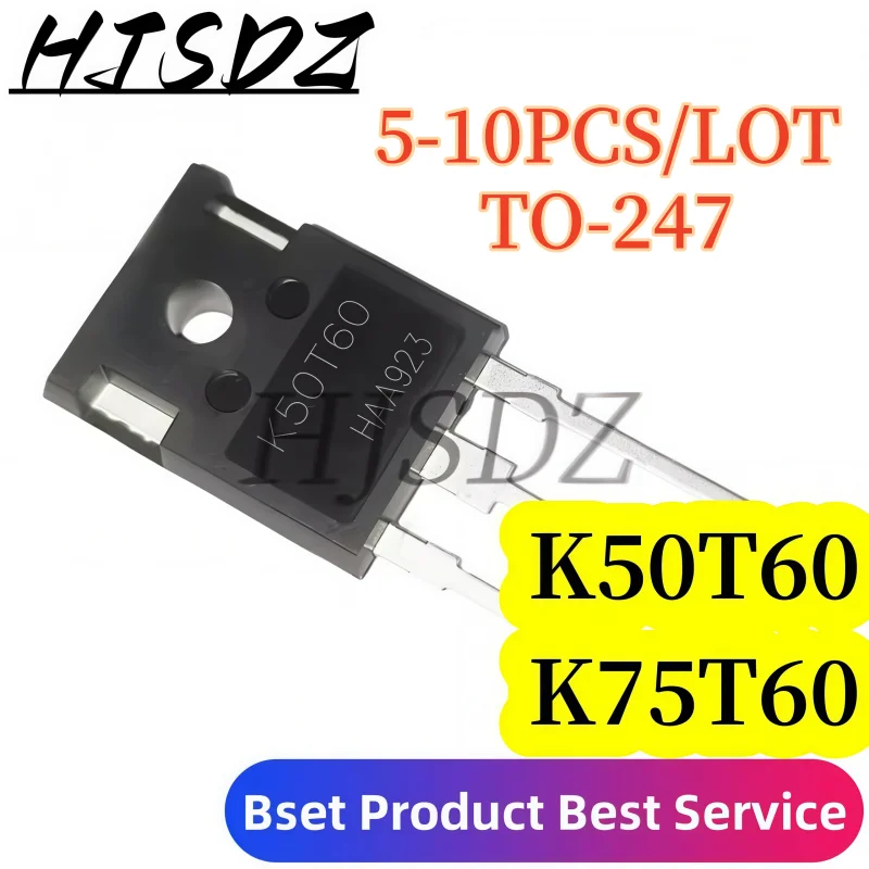 【5-10 SZT./LOT】 Tranzystor K75T60 IKW75N60T IKW50N60T TO-247 IKW75N60 75A 600V K50T60 IGBT, Nowy i Oryginalny, Dostępny od ręki