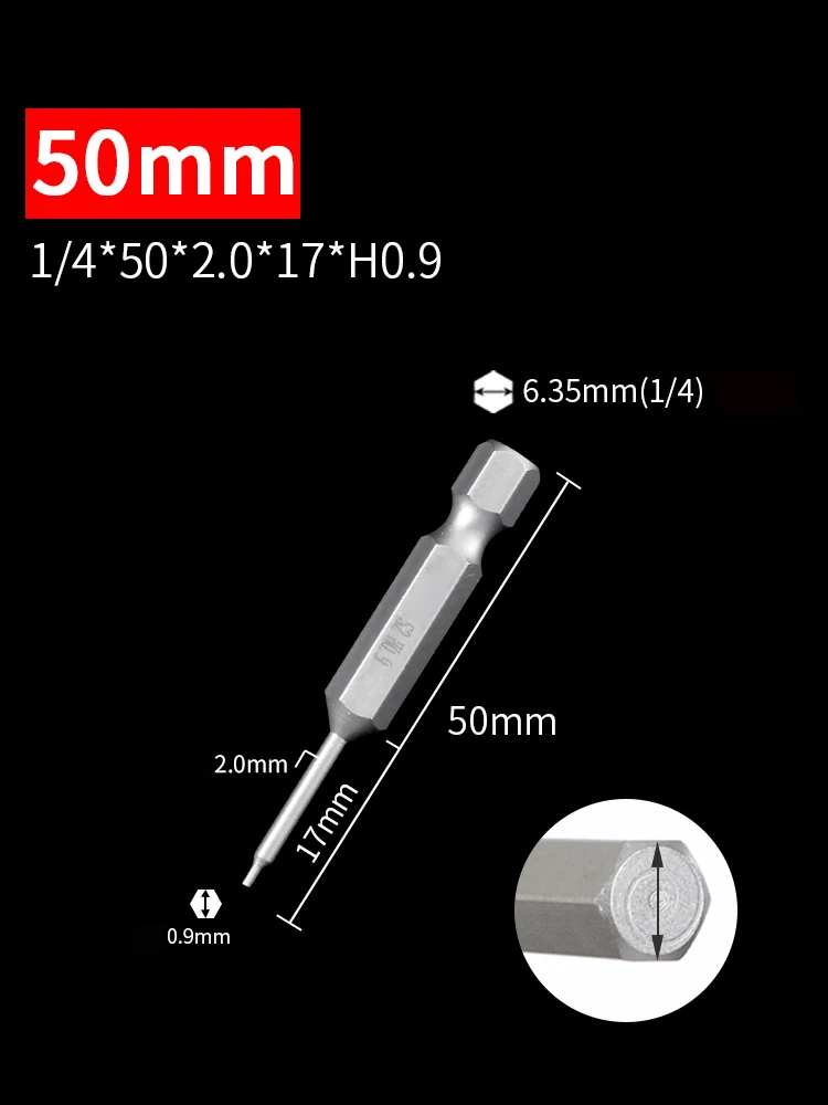 

5 шт., шестигранный ключ, 50 мм, 1/4 дюйма