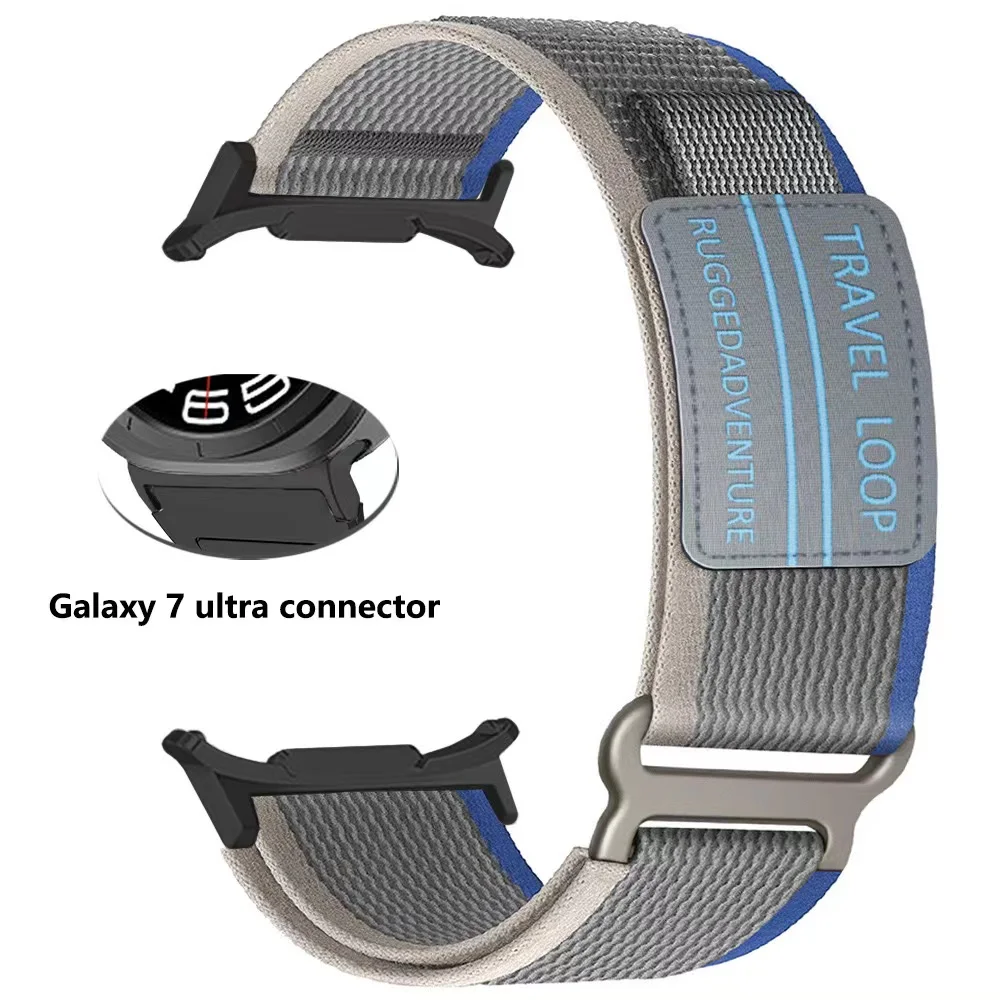 Nylon Travel Loop Strap for Samsung Galaxy Watch 7 Ultra 47mm Men Sport Band for Galaxy 7 47mm ultra NO Gaps Curved End Bracelet