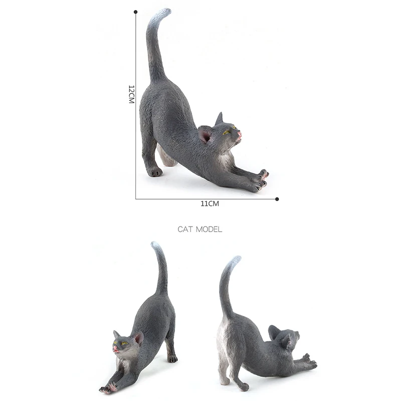 Fun Kids Simulation Lovely Solid Cat Model Set Cute Little Animal Black And White Cat ornamenti decorativi giocattoli per bambini regali