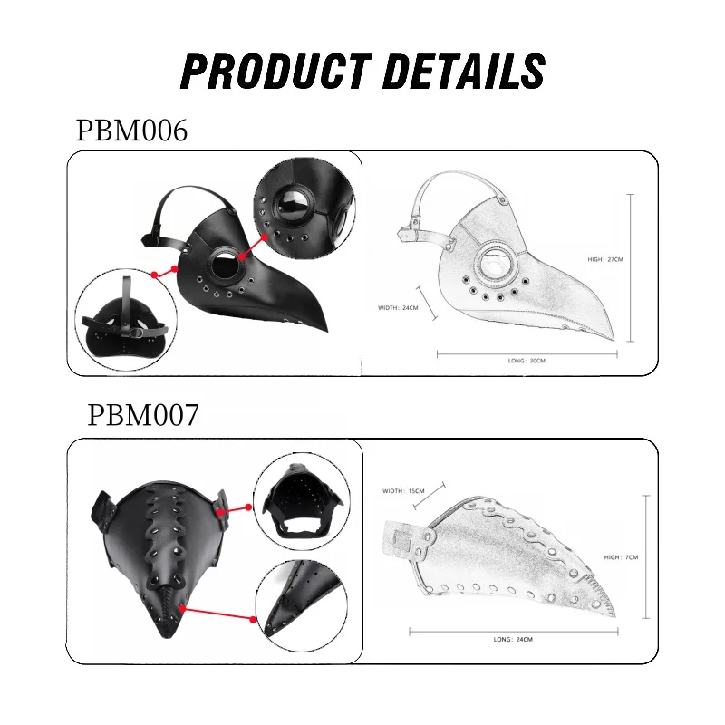 صنم هود مع فريدة من نوعها الرجعية Steampunk مبالغ فيها قناع الطيور الأنف الطويل للكبار تأثيري هالوين ملابس تنكرية للحفلات الجنس لعب #3