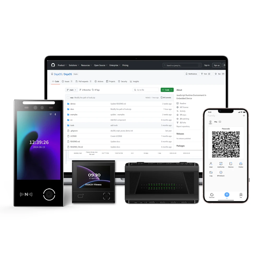 

Feocey DejaOS Access Control System Time Attendance Face Recognition QR Code Access Control Free SDK For Gym Elevator School