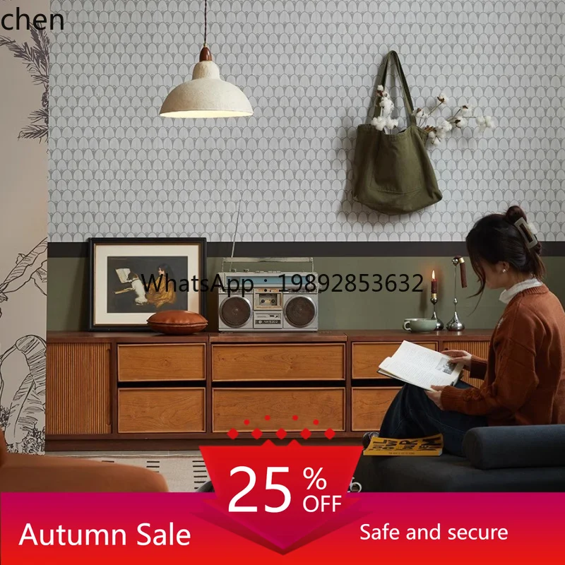 

streamer cherry TV cabinet laser projection household solid wood small apartment floor-to-ceiling audio-visual cabinet