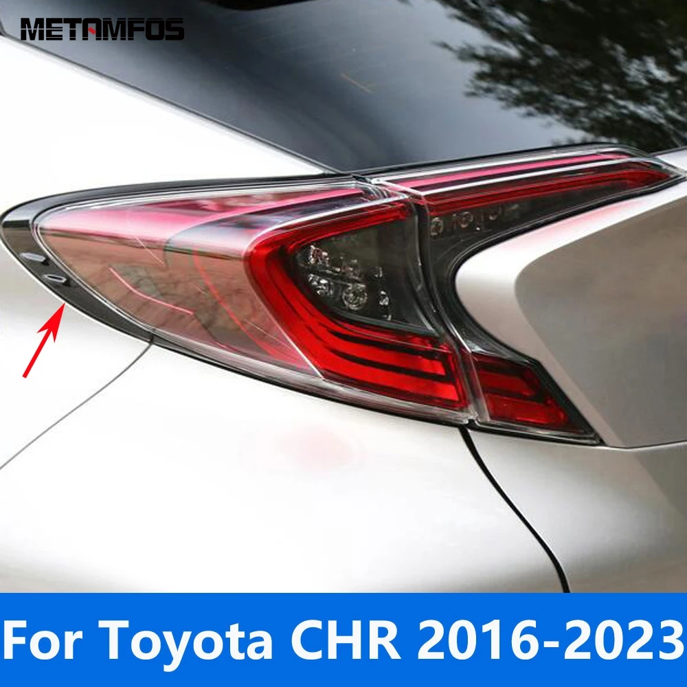 For Toyota CHR C-HR 2016-2022 2023 Chrome Rear Light Lamp Eyelid Eyebrow Taillight Cover Trim Sticker Accessories Car Styling