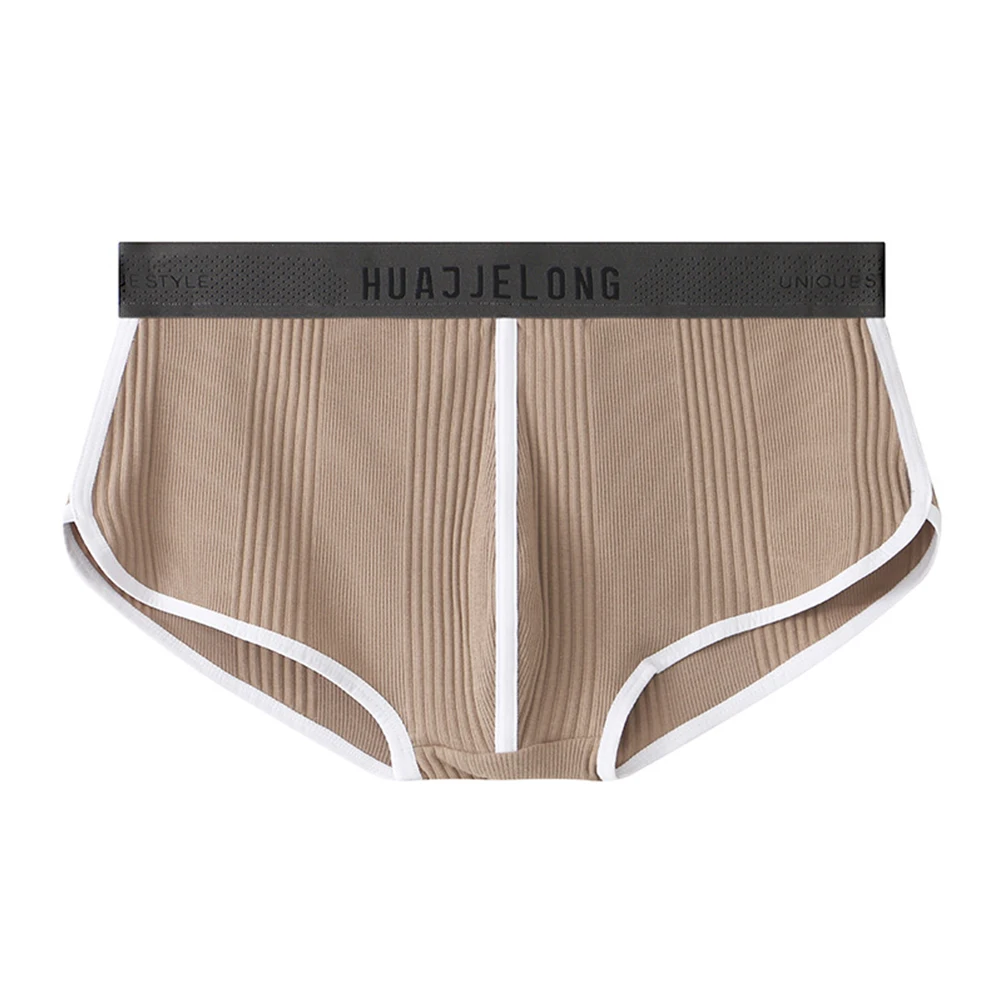 Para conforto diário para esportes preto masculino boxer briefs listrado boxer briefs material macio u convexo codpiece novo