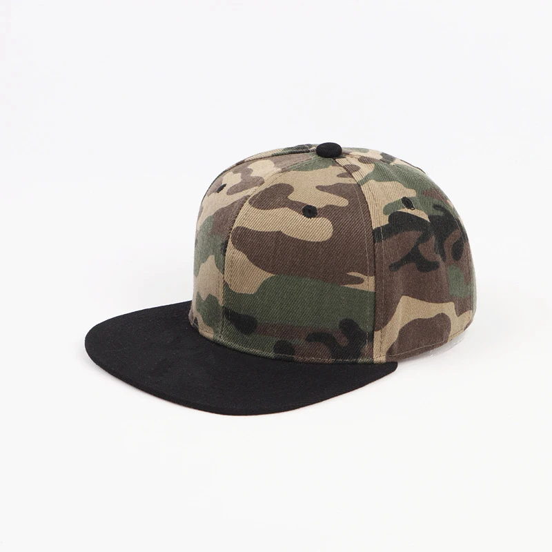 Unisex Camouflage Flat Brim Baseball Cap for Men/women 4 Season StreatWear Hip-hop Snapback Cap Young Men Skateboard Hip-Hop Hat