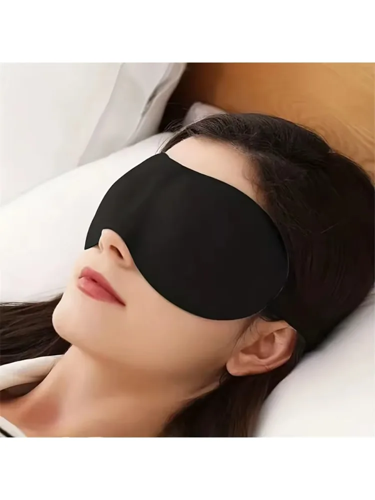 Maska do spania 3D, gładka, naturalna, z w pełni regulowanym paskiem na ramię, unisex, niezbędna w podróży, zapewniająca spokojny sen, opaska na oczy, blokująca światło. — zdjęcie 2