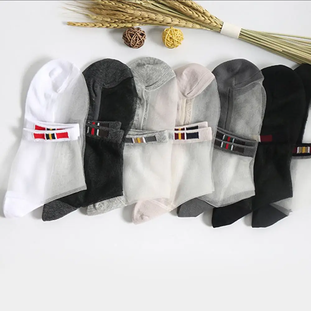 

Men Breathable Ultra-Thin Antiskid Transparent Cotton Short Socks Short Crew Invisible Socks