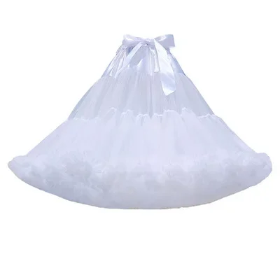 White Pink Tulle  Petticoats Wedding Bridal Crinoline Lady Girls Underskirt for Party  Dance Skirt Tutu