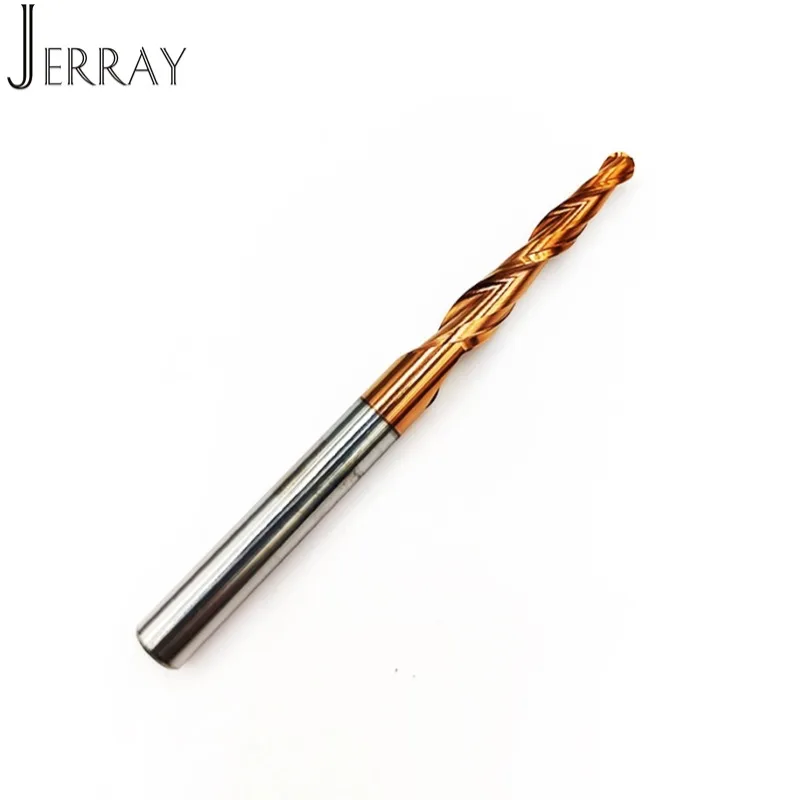 D3.175 4 6 6.35 8mm  Tungsten solid carbide Tapered Ball Nose EndMills Milling cutter HRC55 cnc end mill router bits
