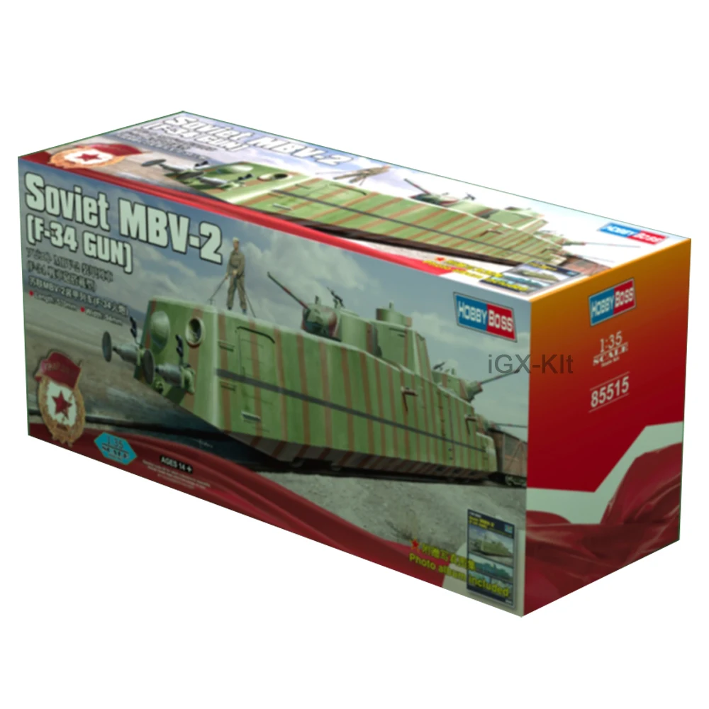 Hobbyboss 85515 1/35 Sowjetischer MBV2 MBV-2 Panzerzug F-34 Hobby Bastelspielzeug Plastikmodellbausatz