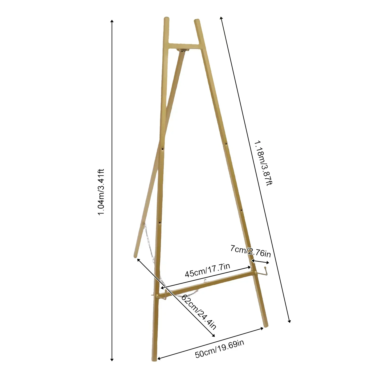 Espositori di benvenuto per matrimoni in oro da 2 pezzi. Cavalletto da pavimento portatile in tubo d'acciaio alto. Artisti e scopi regolabili