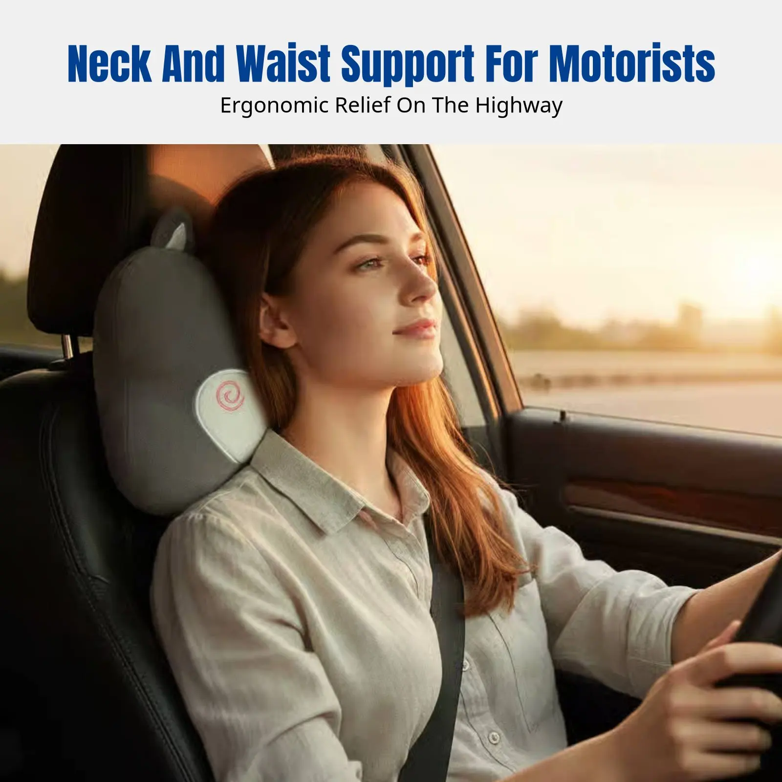 

Cartoon Car Headrest Neck Pillow, Plush Support Pad, Universal, Cute, Four Seasons, Seat Decor