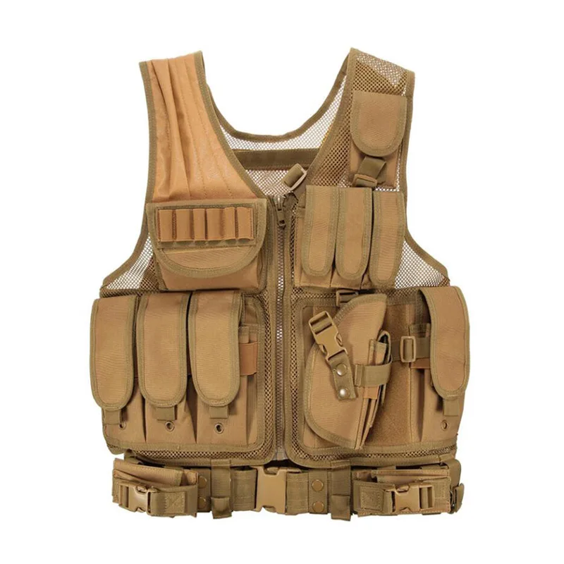 Gilet tattico softair Muti-tasche gilet da caccia armatura regolabile Sport all'aria aperta Wargame Combat Training Paintball Equipment