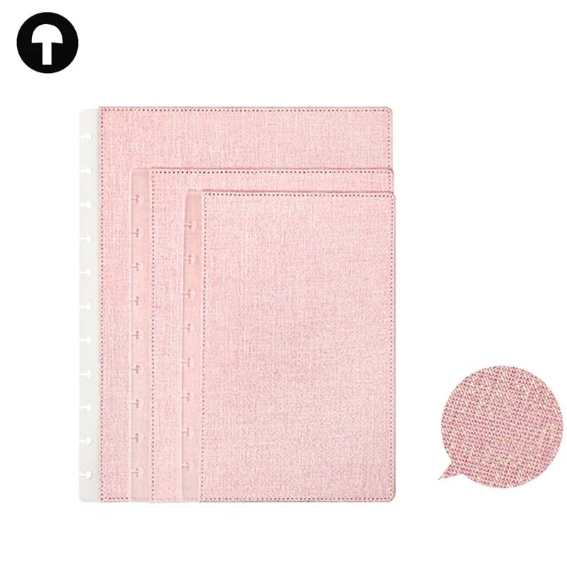 Golden Silk Cotton Book Cover Letter Medium Junior Cover Album Loose-leaf Notebook Case Mushroom Hole Replacement Covers