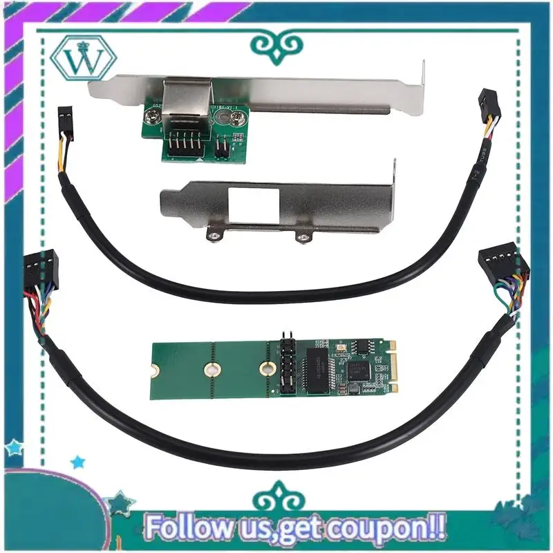 

Upgraded 2.5G Base-T Gigabit Network Adapter I225 Chip 2500Mbps M.2 B/M Key To Pcie 2.5Gb Ethernet Card RJ45 LAN Controller Card