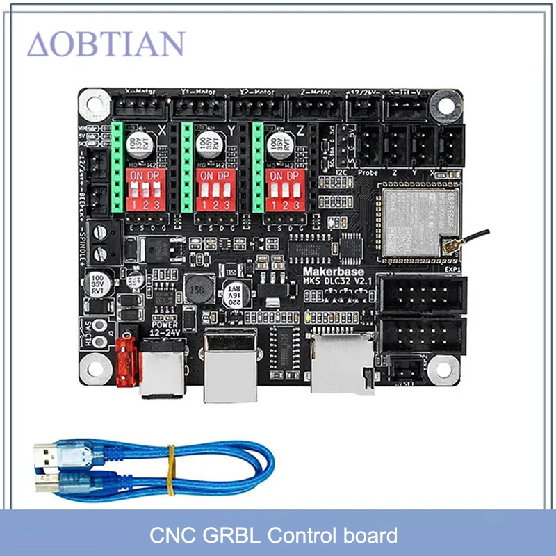 Контроллер щитка ЧПУ Grbl 32 бит ESP32 WIFI MKS DLC32 V2.1 автономная плата управления TS24 сенсорный экран для гравировального станка ЧПУ