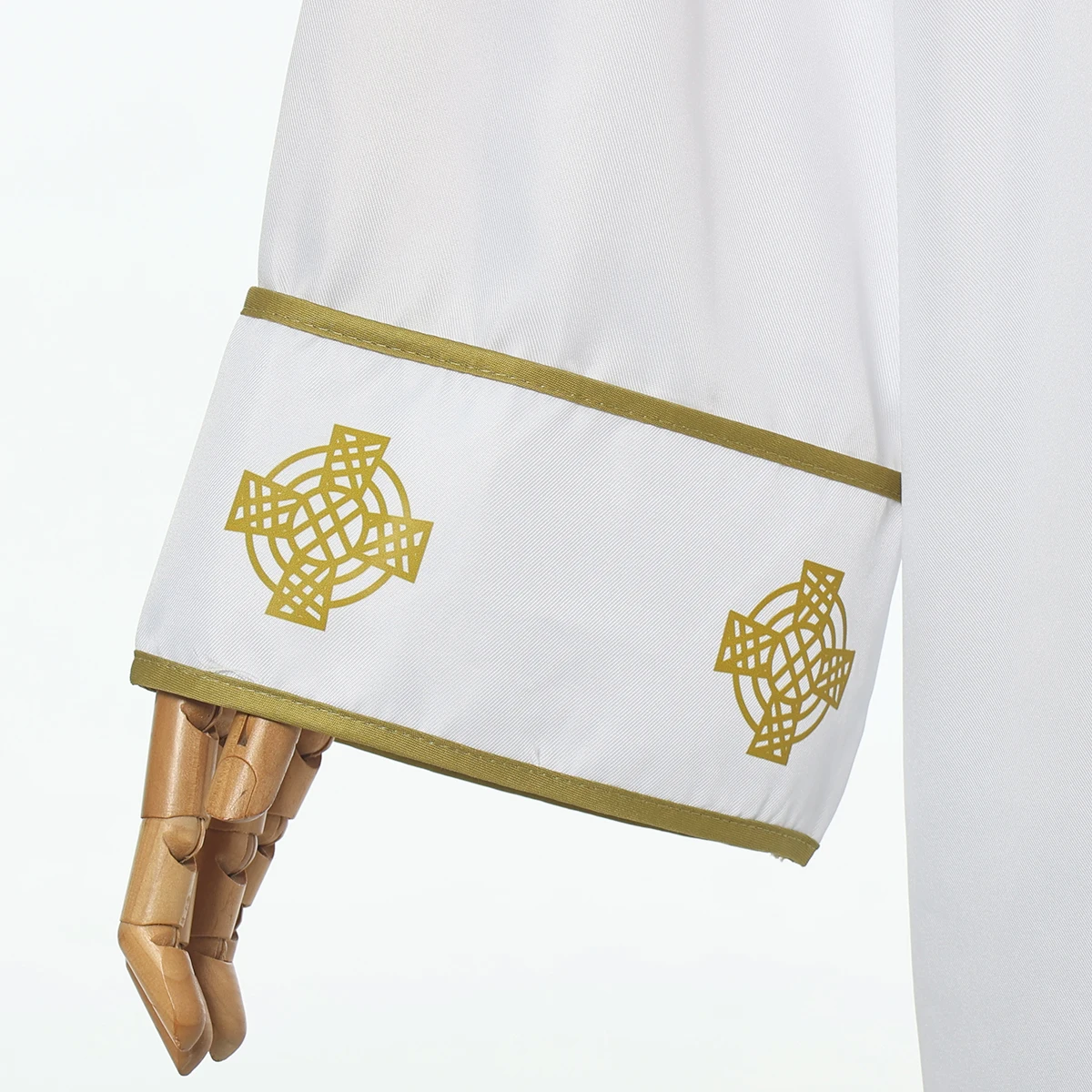 رداء تونيك أبيض متقاطع كاسوك تشاسوبلي لزي كاهن القس