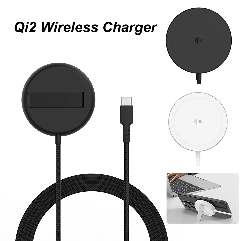 Magnetic Qi2 Wireless Charger 15W Fast Charging Pad for Iphone 12 13 14 15 Pro Max Airpods MagSafe Wireless charging With Stand