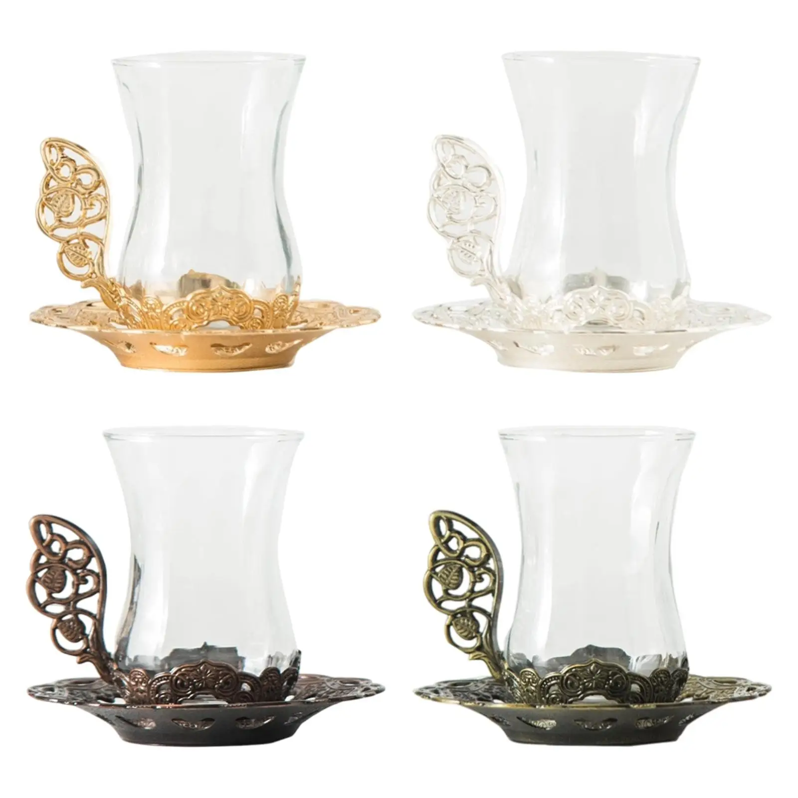 Flower Tea Cup Drinking Cup Luxury Gift Coffee Bar Glass Cup for Graduation Cold or Hot Drinks Friends Christmas Gifts