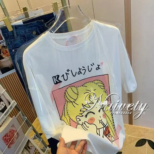 

Summer 2026 Sailor Moon Retro Graphic Cotton T-Shirt for Men Women Streetwear Casual Trend Short Sleeve Couple Hip Hop Tops Y2k
